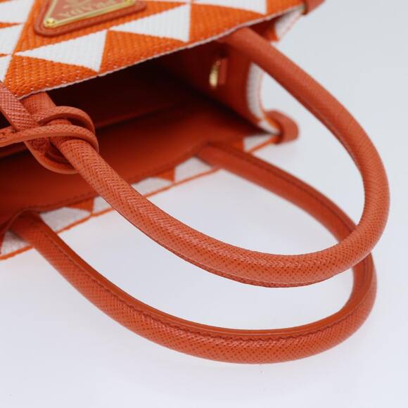 PRADA Hand Bag Canvas Orange - Picture 7 of 13